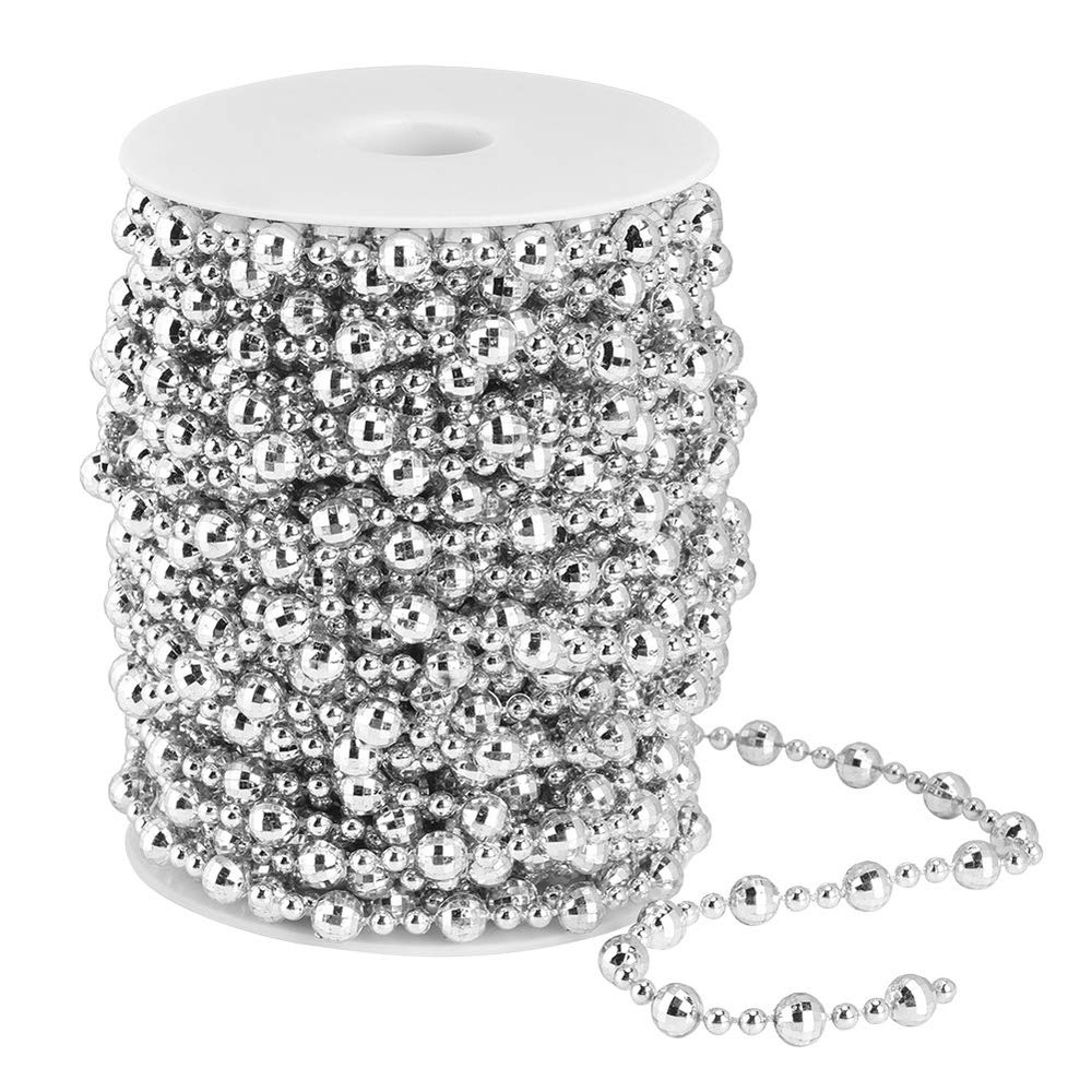 Christmas Tree Pearl Garland, 65.6 ft, Silver