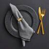 BITZ Black/Brown Napkin Rings, Set of 4 view 3