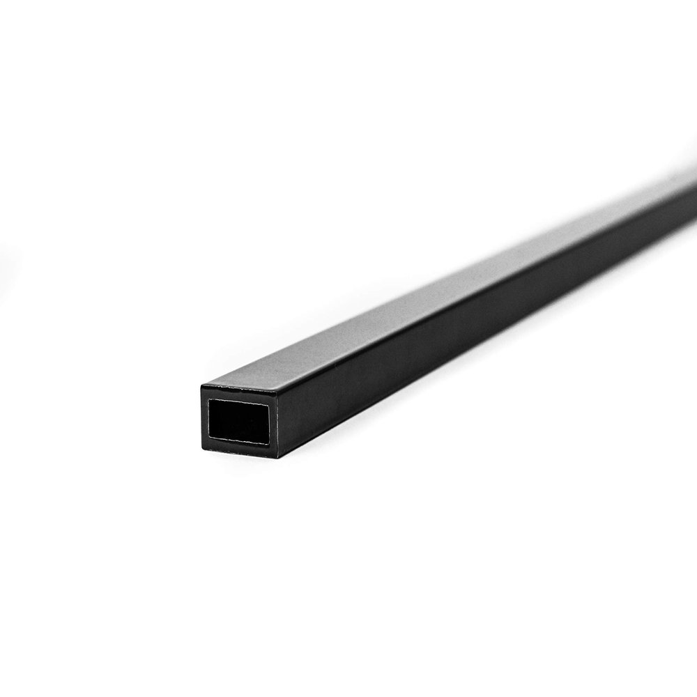 Powder-Coated Aluminum Rectangular Tube 50 x 40 x 4 mm x 1500 mm, Black RAL 9005