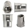 OPIOL QUALITY Open Rivet Nuts, Small Countersunk Head, Partial Hex Shank, M5 x 14 mm, A2 Stainless Steel, 40-Pack view 1