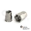 OPIOL QUALITY Open Rivet Nuts, Small Countersunk Head, Partial Hex Shank, M5 x 14 mm, A2 Stainless Steel, 40-Pack view 4
