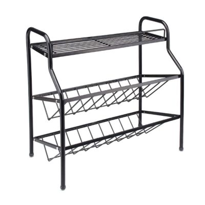 3-Tier Wrought Iron Spice Rack, Black