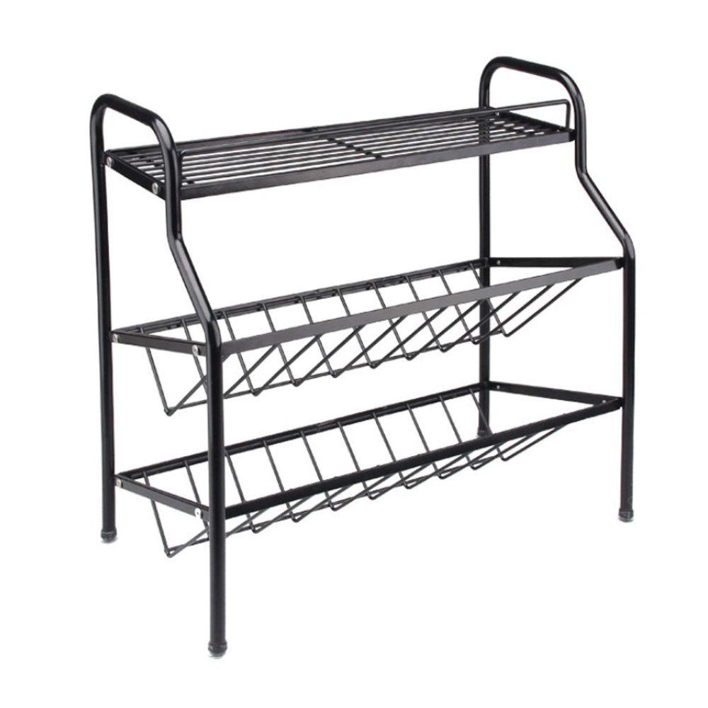 3-Tier Wrought Iron Spice Rack, Black