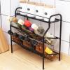 3-Tier Wrought Iron Spice Rack, Black view 3