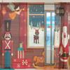 ALAZA Sheer Voile Curtains with Christmas Santa Design, 2 Panels view 2