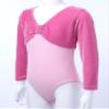 inhzoy Girls' Long-Sleeve Velvet Ballet Leotard, Pink, 98-104 view 3
