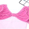 inhzoy Girls' Long-Sleeve Velvet Ballet Leotard, Pink, 98-104 view 4