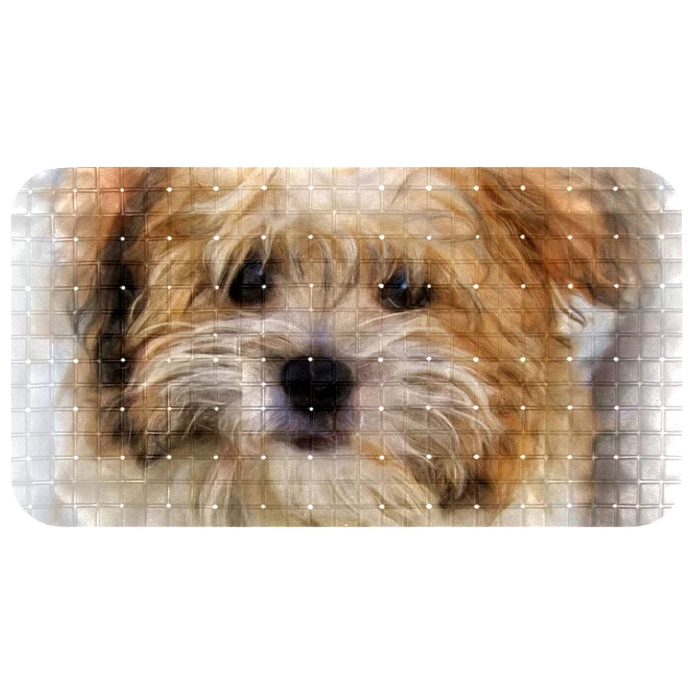 Bennigiry Shower Mat / Bathtub Mat, 27 x 37 cm, for Children, Toddlers and Seniors, Eco-Friendly PVC, Cute Dog