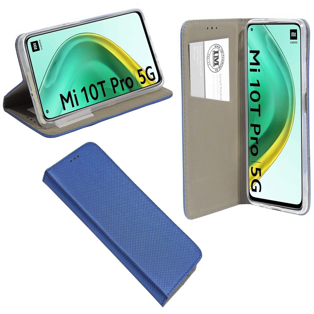 cofi1453 Book-Style Wallet Case Compatible with Xiaomi Mi 10T Pro, Blue