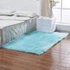 GUOCU Faux Sheepskin Shaggy Long-Pile Area Rug, Blue, 60 x 60 cm view 1