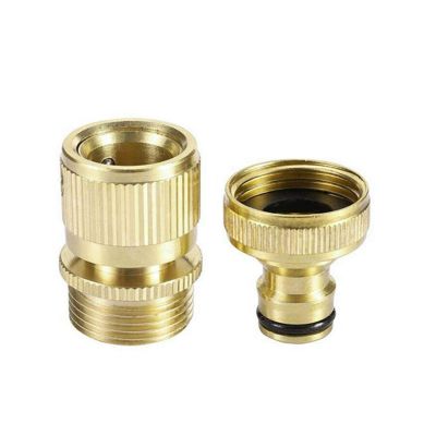 Xuulan Xianglaa Brass Garden Hose Connector, 3/4-Inch GHT Faucet Adapter, Quick Coupling, Color A