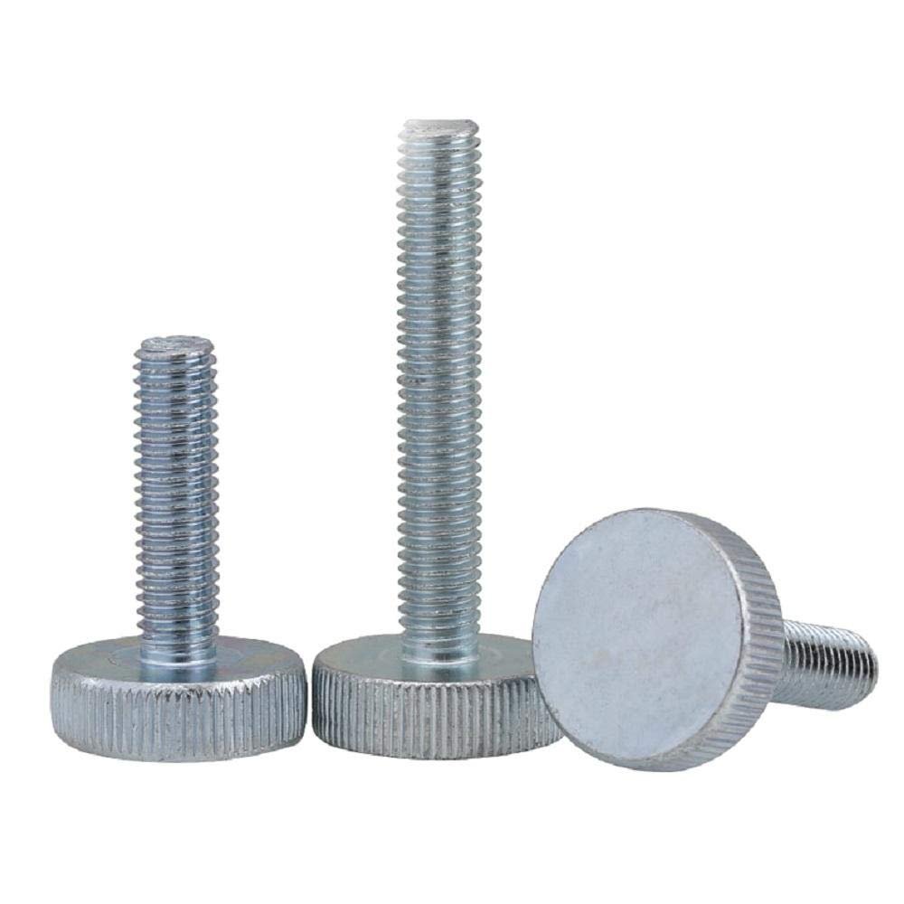 Knurled Flat-Head Screw, Round-Head Adjustment Screw, M8 × 16 (2 Pieces)