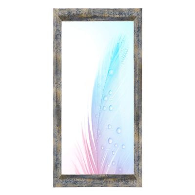 DR35 Picture Frame 33 x 58 cm (Blue/Silver/Gold), 35 mm Wide Custom-Made MDF Wood Frame with Anti-Glare Acrylic Glazing