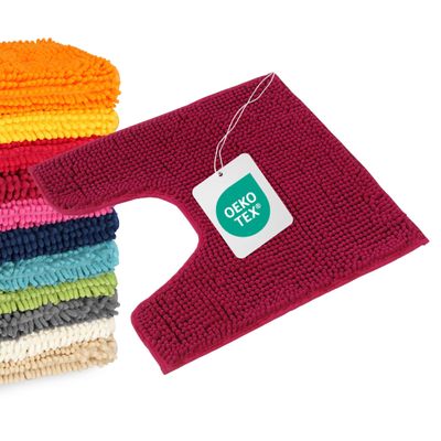 WohnDirect Toilet Base Mat 45 x 45 cm, Berry, with Cutout, Washable