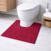 WohnDirect Toilet Base Mat 45 x 45 cm, Berry, with Cutout, Washable view 3