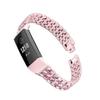 Jennyfly Replacement Band for Fitbit Charge 3/Charge 4, Women's Adjustable Stainless Steel Band, Pink view 2