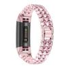 Jennyfly Replacement Band for Fitbit Charge 3/Charge 4, Women's Adjustable Stainless Steel Band, Pink view 3