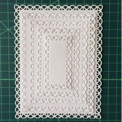 5-Piece Lace Rectangle Frame Metal Dies for DIY Scrapbooking