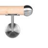 Solid Birch Wood Handrail, 42.4 mm, 400 cm, 4 Brackets, Ball End Cap view 1