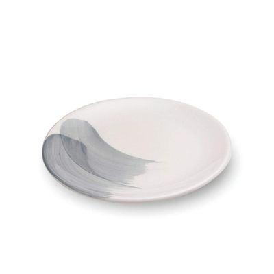 Zafferano Mannaggia Li Pescetti Porcelain Dessert Plates, 205 mm, Gray Wave Pattern, Set of 6