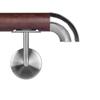 Beech Wenge-Stained Wood Wall Handrail, 42.4 mm, 300 cm, 3 Curved Flat Vertical Brackets view 1