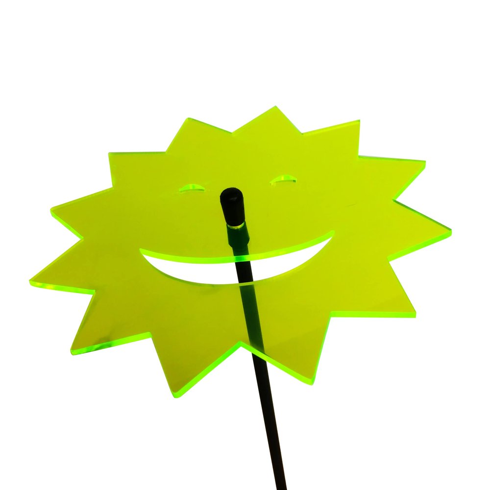 Sun Catcher Garden Decor, Laughing Sun Garden Stake, 75 cm, Green