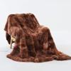 YOUCAI Faux Fur Shag Blanket, Soft and Warm, Coffee, 130 x 160 cm view 2