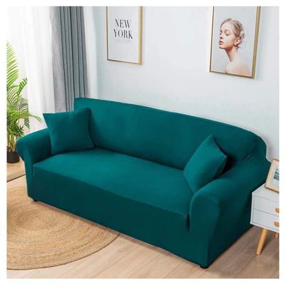 GUOCU Stretch Sofa Cover with Anti-Slip Fit, Green, 4-Seater