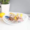 Pevfeciy 34 cm Double-Wall Mesh Metal Fruit Bowl, White view 3