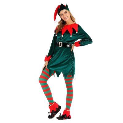 Women's Christmas Elf Costume, Santa's Helper Cosplay, A,M