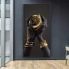Black Woman’s Hands Holding Gold Jewelry Canvas Wall Art, Scandinavian-Style Decor, 80 x 160 cm, Unframed view 2