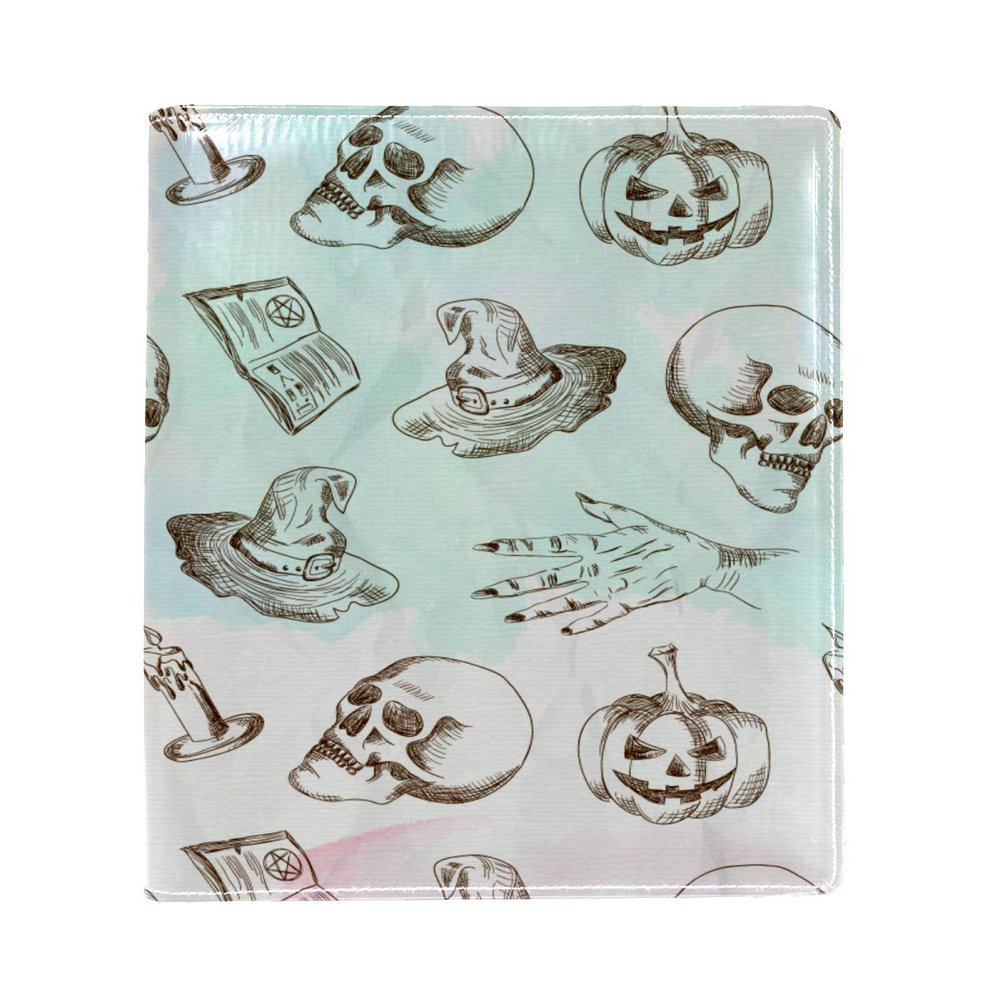 Hand-Drawn Halloween Book Cover, Stretchable, Fits Most Hardcover Textbooks up to 22.1 x 16 cm, Adhesive-Free, Washable and Reusable