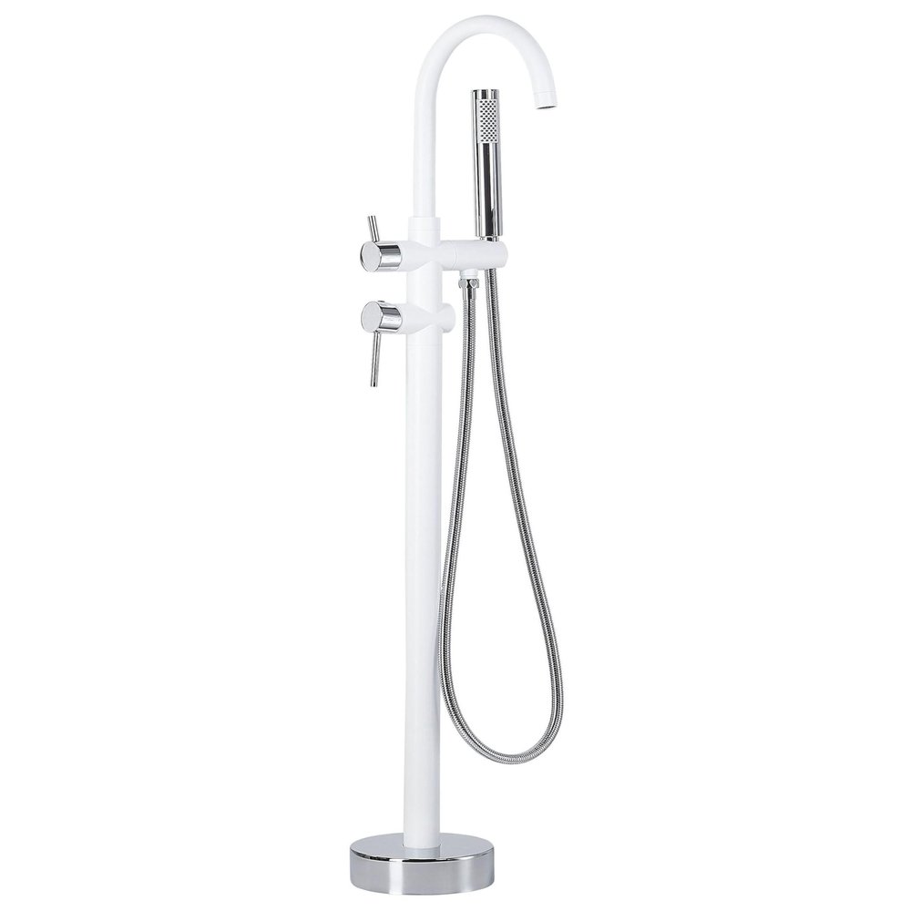 Freestanding Bathtub Faucet, White/Silver, Stainless Steel, Brass, Plastic, Tugela