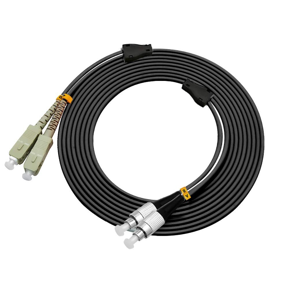 Jeirdus Optical Patch Cable, SC to FC, Duplex, 50/125, OM2, 1 m, SC-FC