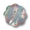 6-Piece Set of Shimmering Red, Green, and Blue Flower-Shaped Plastic Buttons, Approx. 20 mm view 1