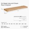 LAMO Manufaktur Floating Wood Shelf with Invisible Mounting | 90 cm Wide Wall Shelf for Living Room, Kitchen, Home Office | Natural Color, Natural Edge | Solid Wood, Modern Design view 2