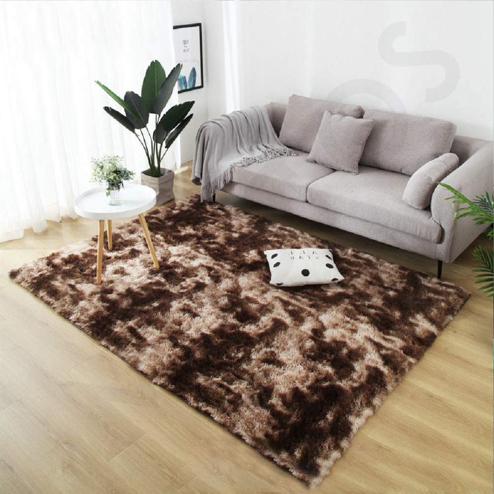 Muutos Rug 110 x 190 cm, Shaggy Area Rug for Living Room, Bedroom, Kids' Room, Dining Room - Brown