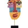 LOVIVER Hand-Painted Abstract Face Resin Statue, 24 x 10 x 5 cm view 3