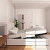 Baldiflex Licia Fabric Double Bed with Storage, Silver, 140 x 190 cm view 4