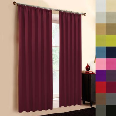 A-TEXTILE-24 Made-to-Measure Blackout Curtain, Gather Tape, Bordeaux Red (H 155 x W 145 cm)
