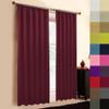 A-TEXTILE-24 Made-to-Measure Blackout Curtain, Gather Tape, Bordeaux Red (H 155 x W 145 cm) view 1