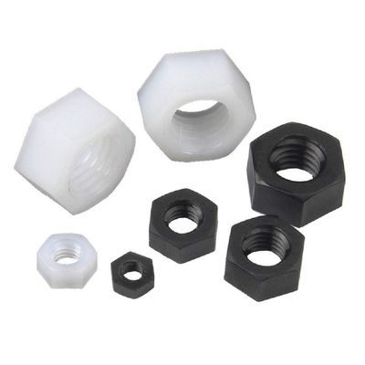 Nylon Hex Nut, Plastic Nut, Plastic Nylon Screw Cap, M2/M2.5/M3/M4/M5/M6/M8/M10/M12–M4, 50 pcs, Black