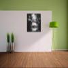 Pixxprint Magical Lotus Blossom with Glitter Dust B&W Detail, 70 x 70 cm, Square Stretched Canvas view 3