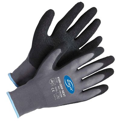 Kori-Grip Work Gloves Gray/Black, Size 10, 24 Pairs