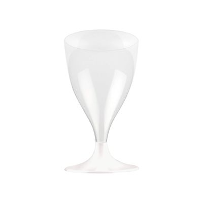 Homa Reusable Plastic Stemmed Glasses, 18 cl, Transparent, 6-Pack