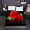 Treer-shop Fitted Sheet, 100% Microfiber, 3D Printed, 30 cm Deep Pocket, Flower Petals, 140 x 200 cm view 2