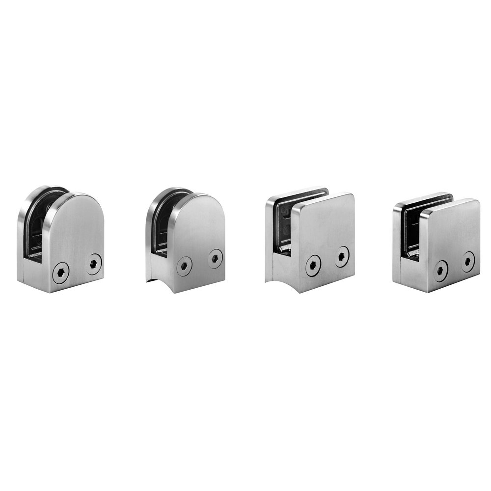 Glass Holder for Round Tube, 42.4 mm, 63 × 45 mm, 10 mm, Stainless Steel