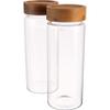 Dosenritter 2-Pack 700 mL Borosilicate Glass Storage Jars with Acacia Wood Screw Lids view 1