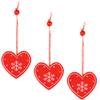 SPRINGOS Wooden Heart Christmas Tree Ornaments, 3-Pack view 1