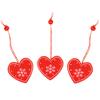 SPRINGOS Wooden Heart Christmas Tree Ornaments, 3-Pack view 2